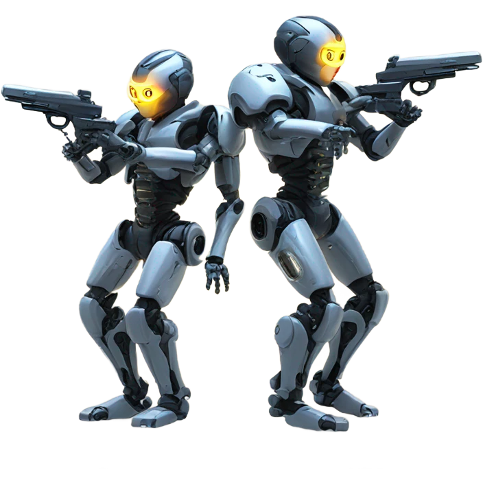 Cyborgs fighting emoji