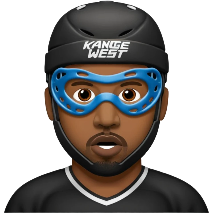 Masque de hockey de kanye west avec deux trous au dessus de la place de vision, et 6 trous en dessous de la place du nez without eyes and mouth  emoji