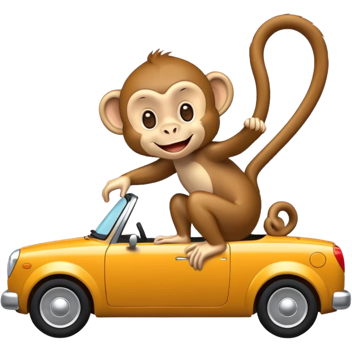 Monkey on a car emoji