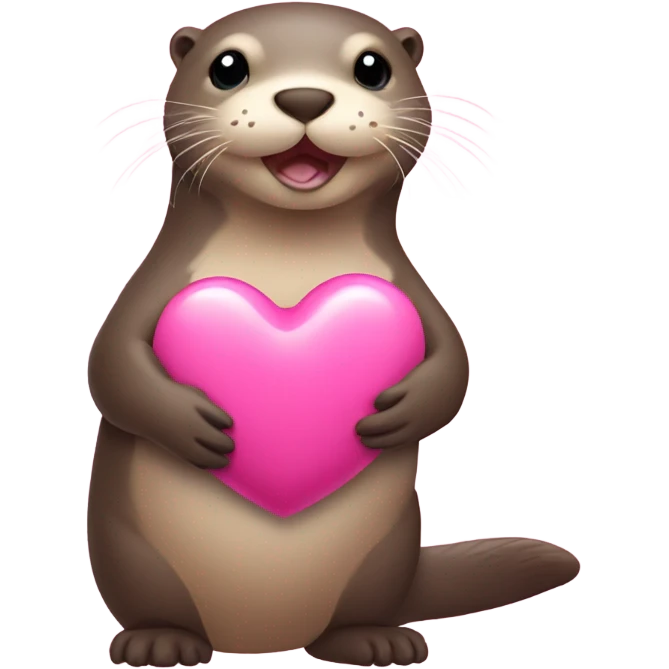 Otter with a pink heart emoji