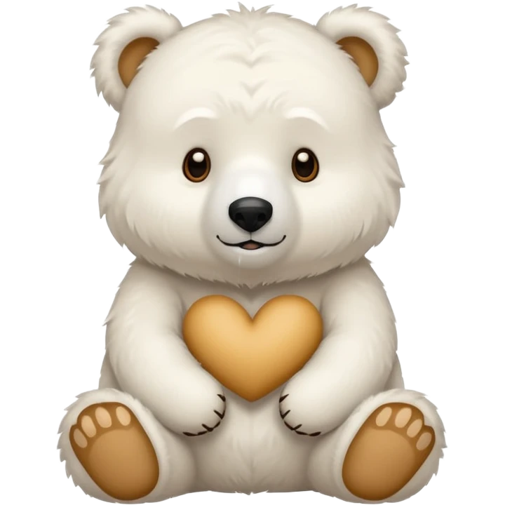 Fluffy　White　bear emoji