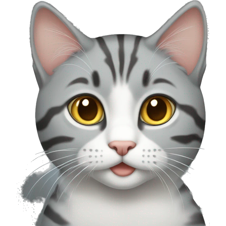 Cat gray taby emoji