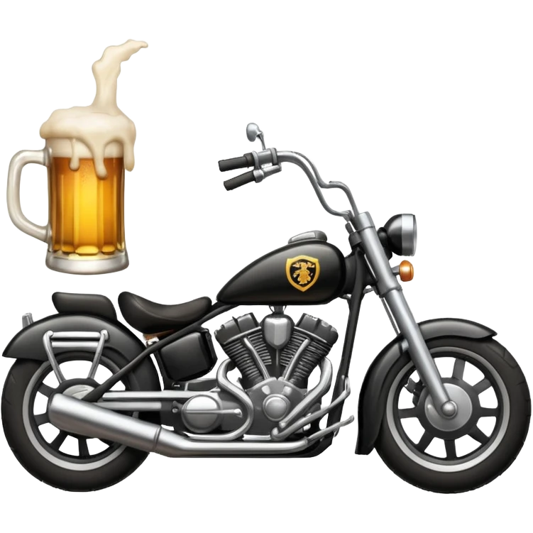 We're creating a quiz for a New Year's Eve team. The idea is that people have to guess which emoji belongs to which person from three emojis. Now it's up to you to make one whole emoji from the following three emojis.  🏍🎸🍻 emoji