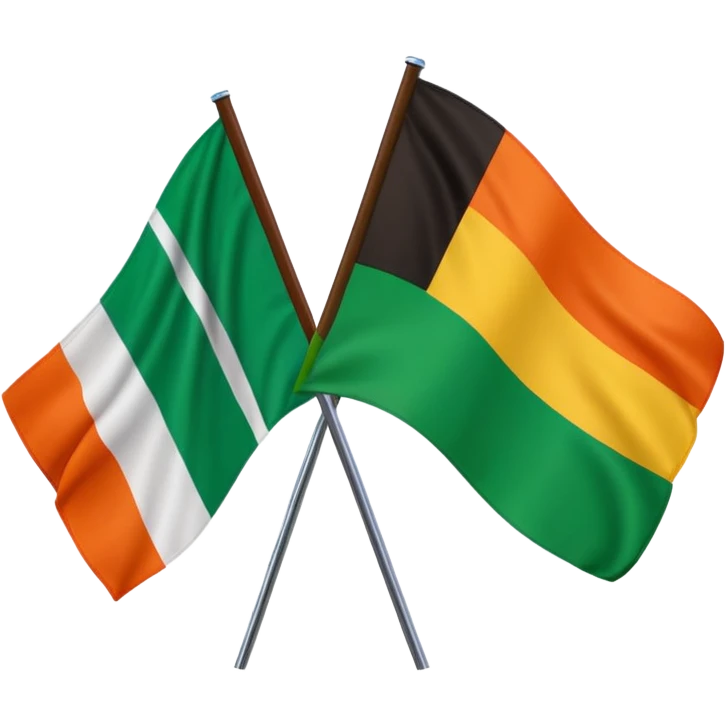 Nigerian flag and Ghanian flag together emoji