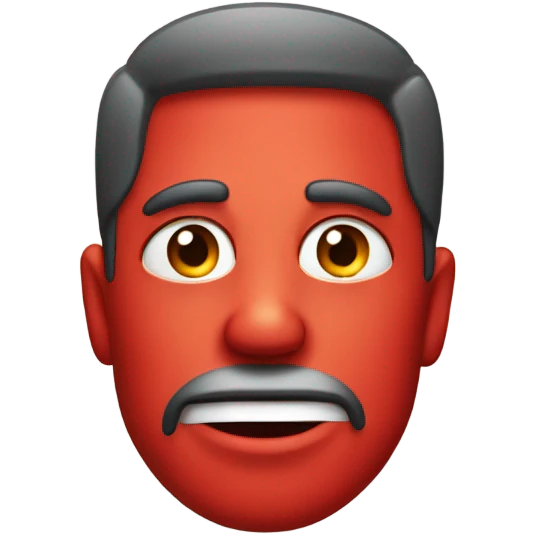 Red faced embarrassed guy emoji