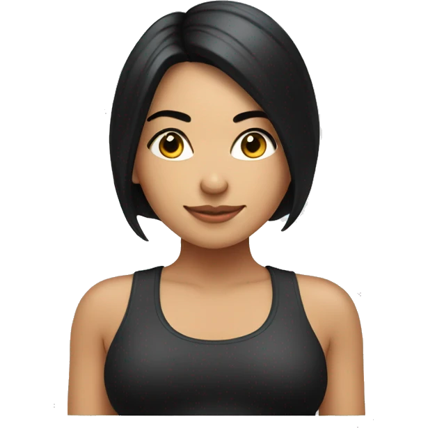 Pretty girl with black hair doing pilates emoji