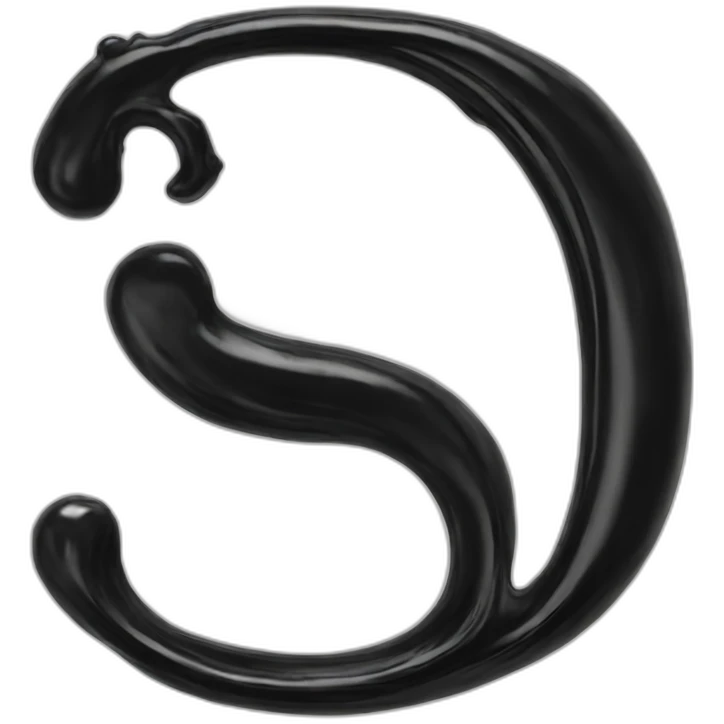 Letters S & J made of black ink emoji