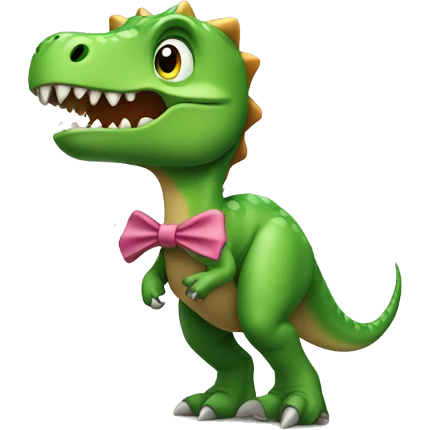 Dinosaur with bow  emoji