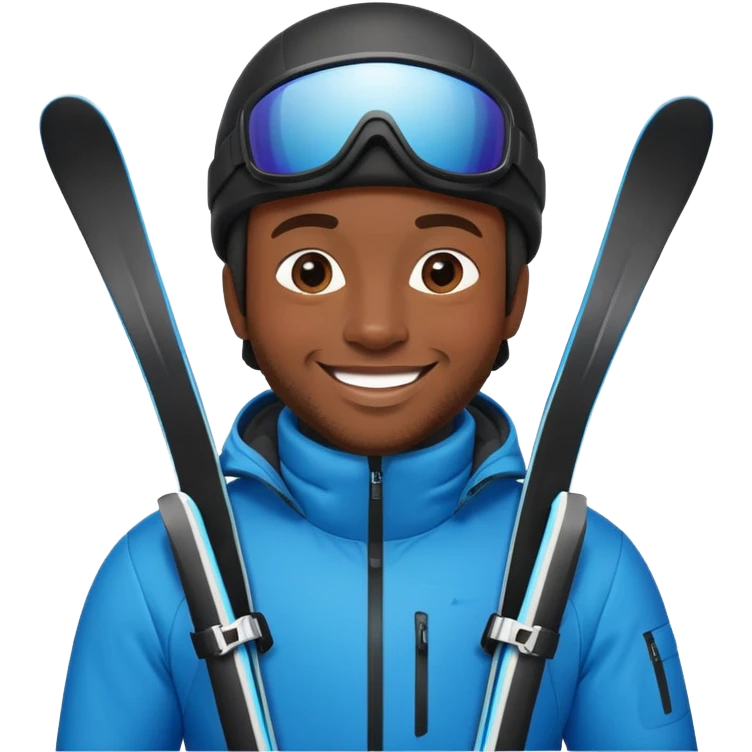 Black guy with ski emoji