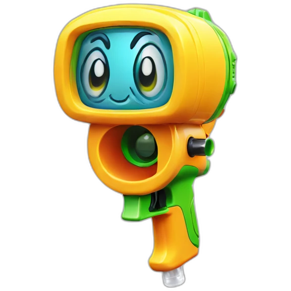 Happy squirt gun face emoji