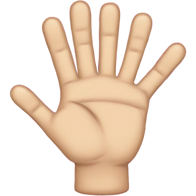 A hand with 5 fingers: the thumb, index finger, and pinky extended, while the middle and ring fingers are folded down emoji