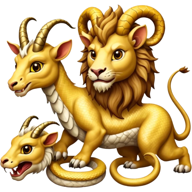 chimera with lion, goat, and snake heads emoji