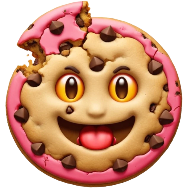 Bitten cookie + devil emoji emoji