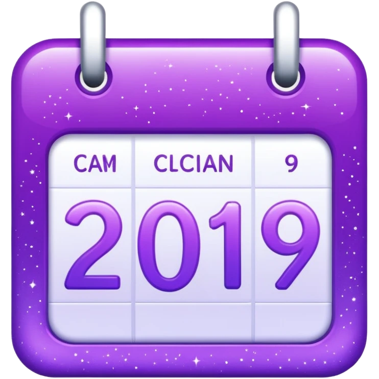 glitter purple and cian calendar emoji