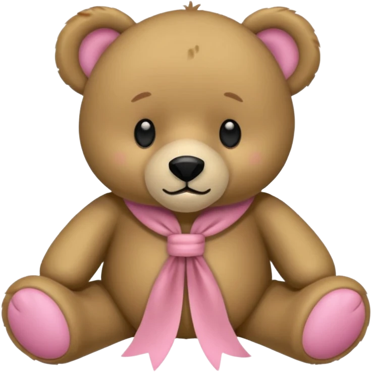 Ein süßer teddybär der mit einer hellrosanen decke zugedeckt ist und eine Schleife am Ohr hat emoji