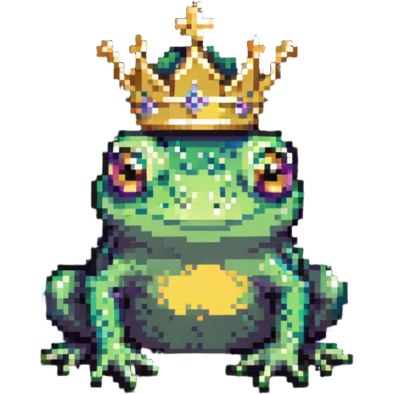 Tiny crowned frog emoji