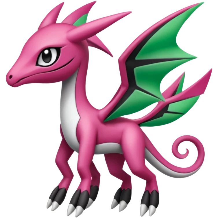 Magenta, black and white Meloetta-Flygon-Gorebyss-Salazzle-Pokémon-Fakémon-creature-fusion-hybrid emoji