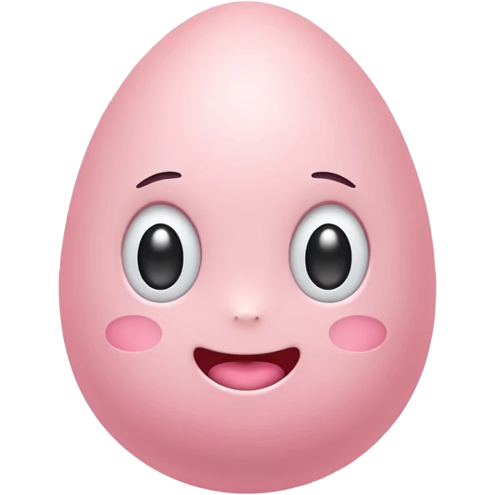 cute pastel pink egg emoji, kawaii style, soft glow, simple design, transparent background, twitch emote emoji