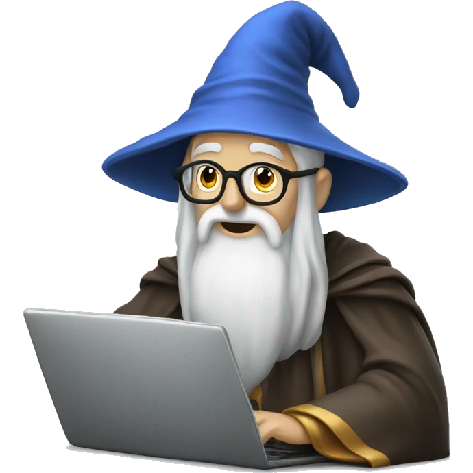 a wizard using laptop emoji