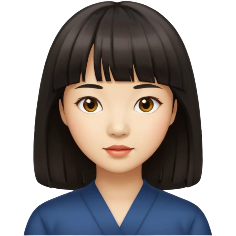 동양인 중간머리길이 앞머리있는 여성 제작 emoji