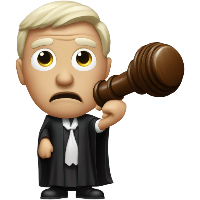 angry judge with hammer emoji