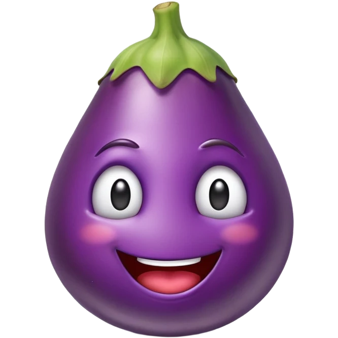 Emoji face sucking on eggplant emoji