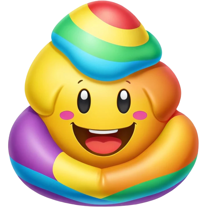 easter rainbow inflatable bouncy  poopmoji  emoji