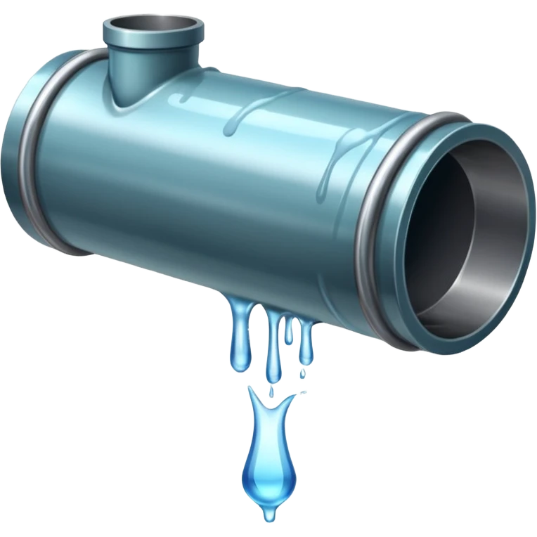 sewer steel shiny pipe with leaking water  emoji