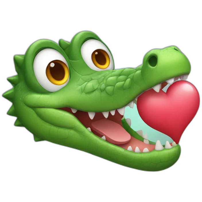 crocodile with heart in his eyes emoji