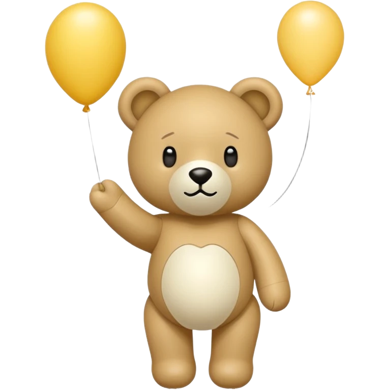 Niedliches gespenst in teddybärform mit einem luftballon in der hand emoji