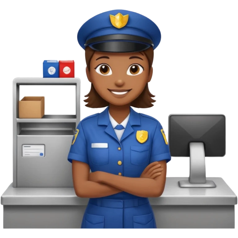 postmaster at counter in postal crew emoji