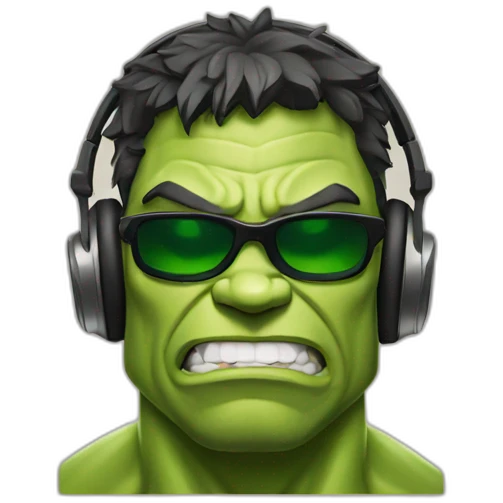 Hulk with headphone  emoji
