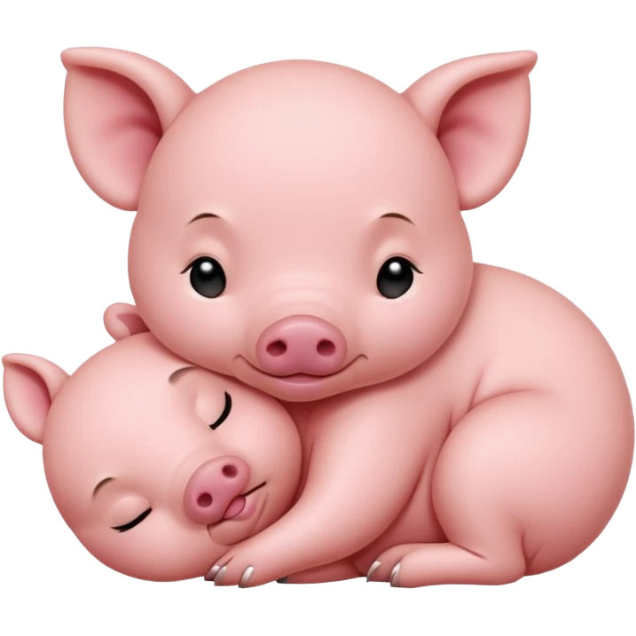 Sleeping Piglet – tiny pink pig curled up, eyes closed emoji