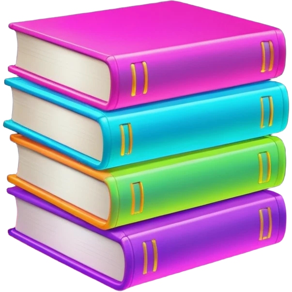 neon stack of books emoji