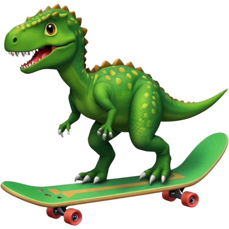 Dinosaur on a skateboard emoji