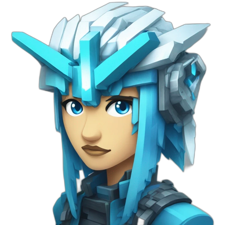 Minecraft Articuno Cyberpunk Head emoji