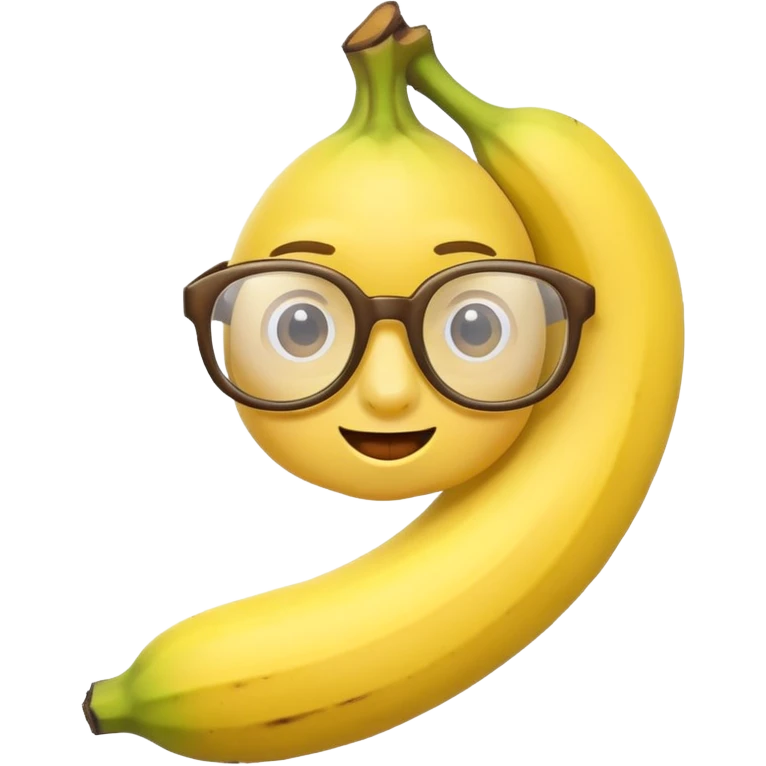 banana with glasses one half banana only emoji