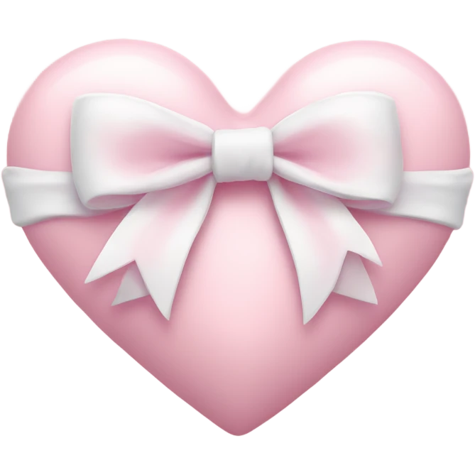 Pastel pink heart with white bow emoji