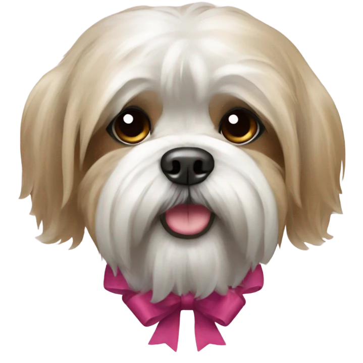 Lhasa apso with a bow emoji
