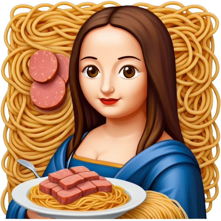 pop art monalisa SPAM meat spaghettio slop  emoji