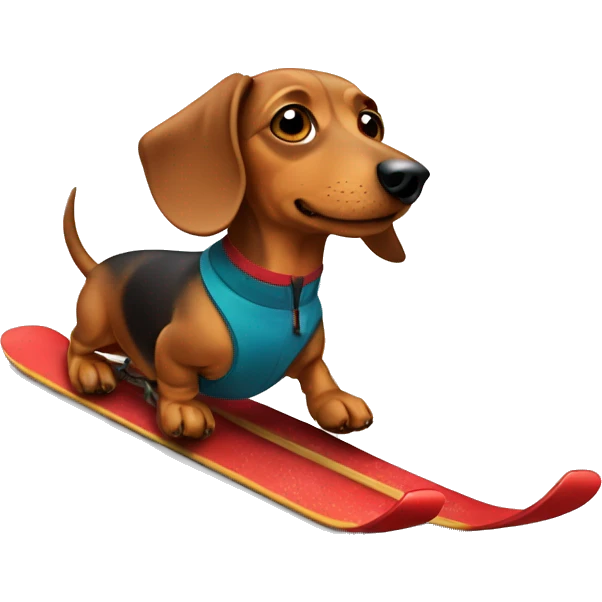 dachshund skiing  emoji