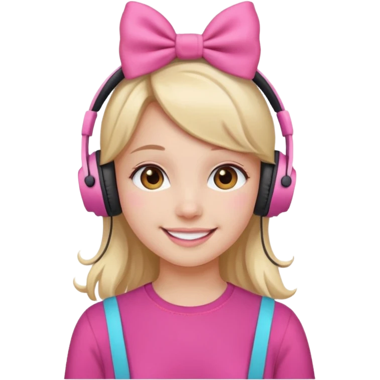 Girlish type bows with headphones etc emoji