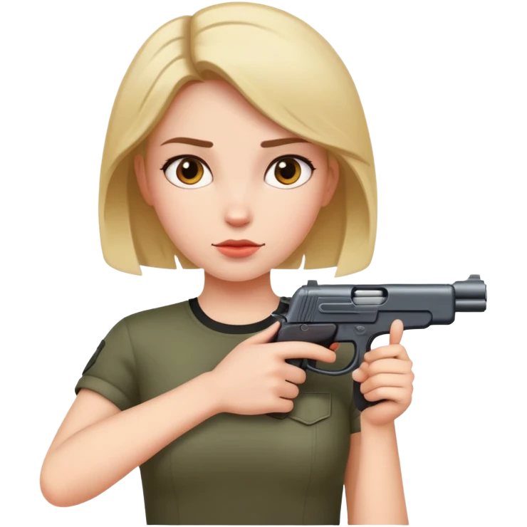 arms round neck with gun to head girl emoji