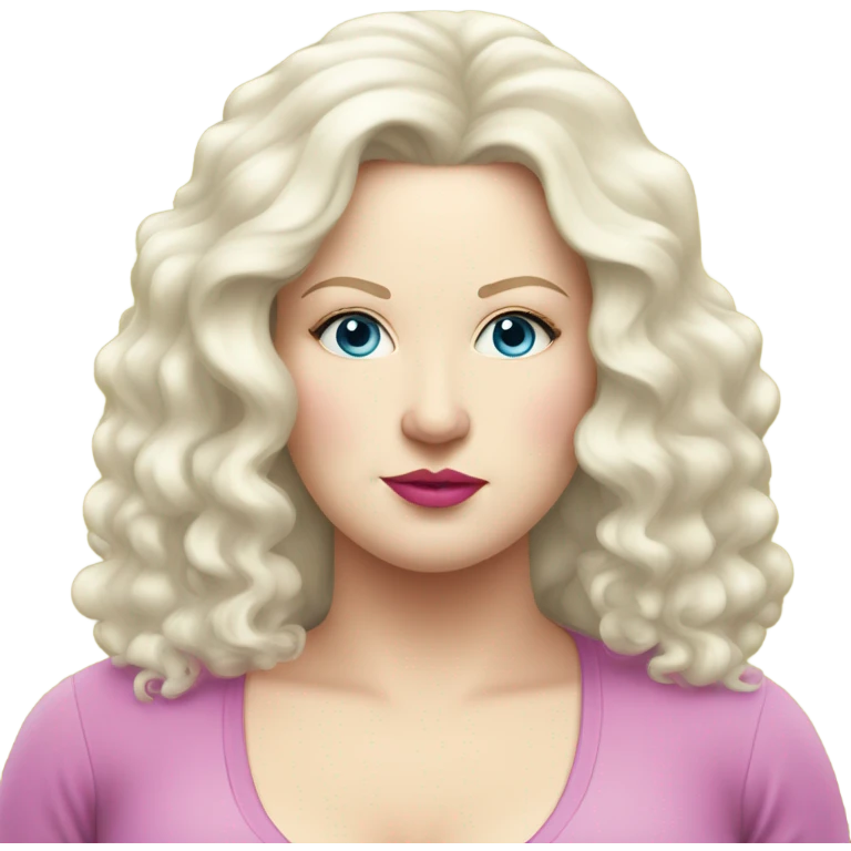 profle picture stunning fat white woman, pink lips long hair emoji