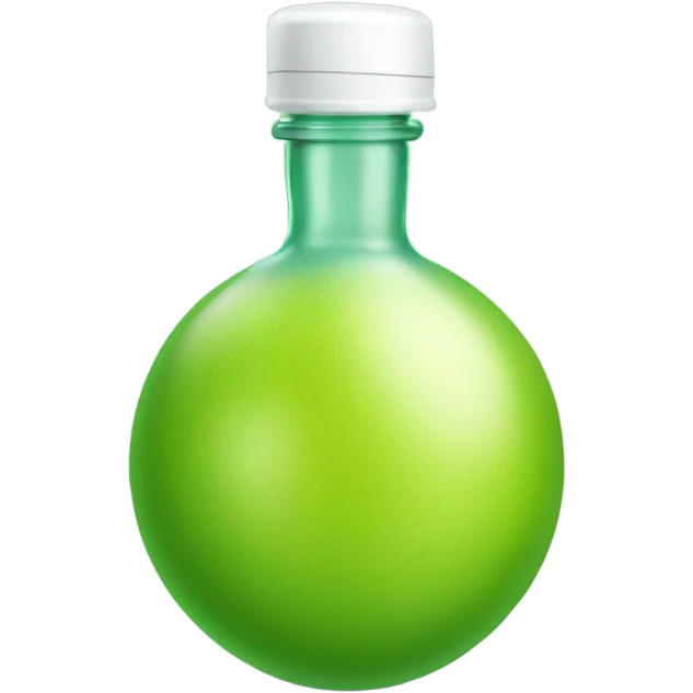 spherical lime green bottle with a white bottle cap emoji