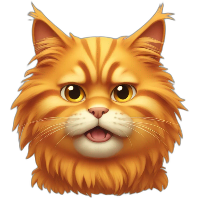 pissed fluffy orange cat emoji
