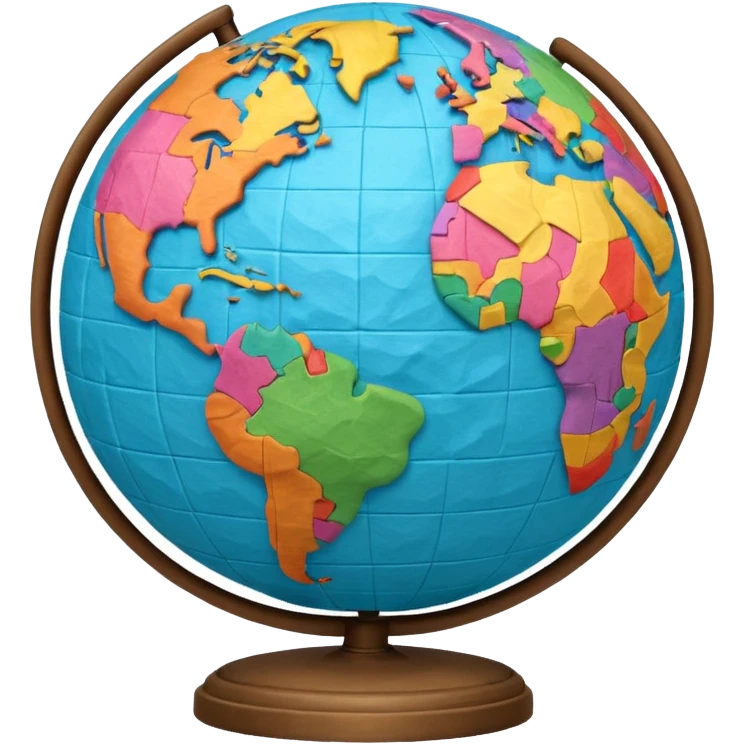 Papier-Mâché Globe with paper only globe. emoji