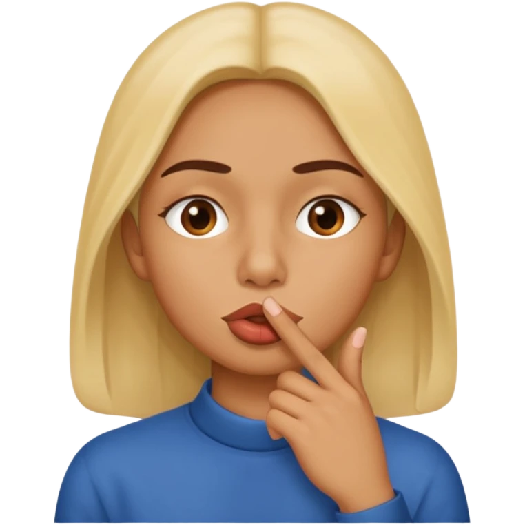 Silent face, shushing middle of face emoji