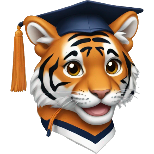 Auburn tiger graduating emoji