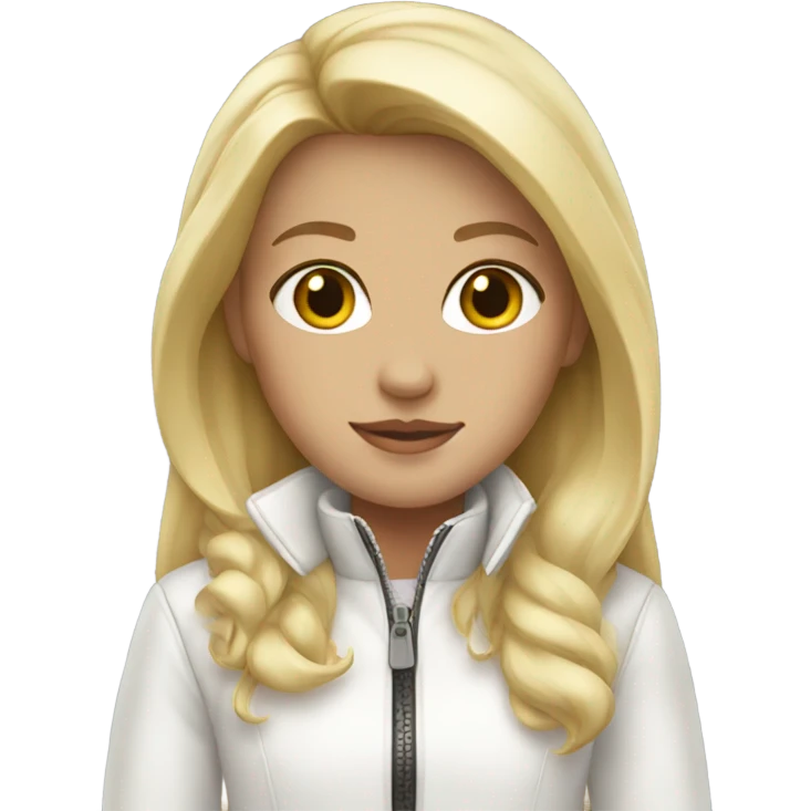 blonde girl with white jacket  emoji